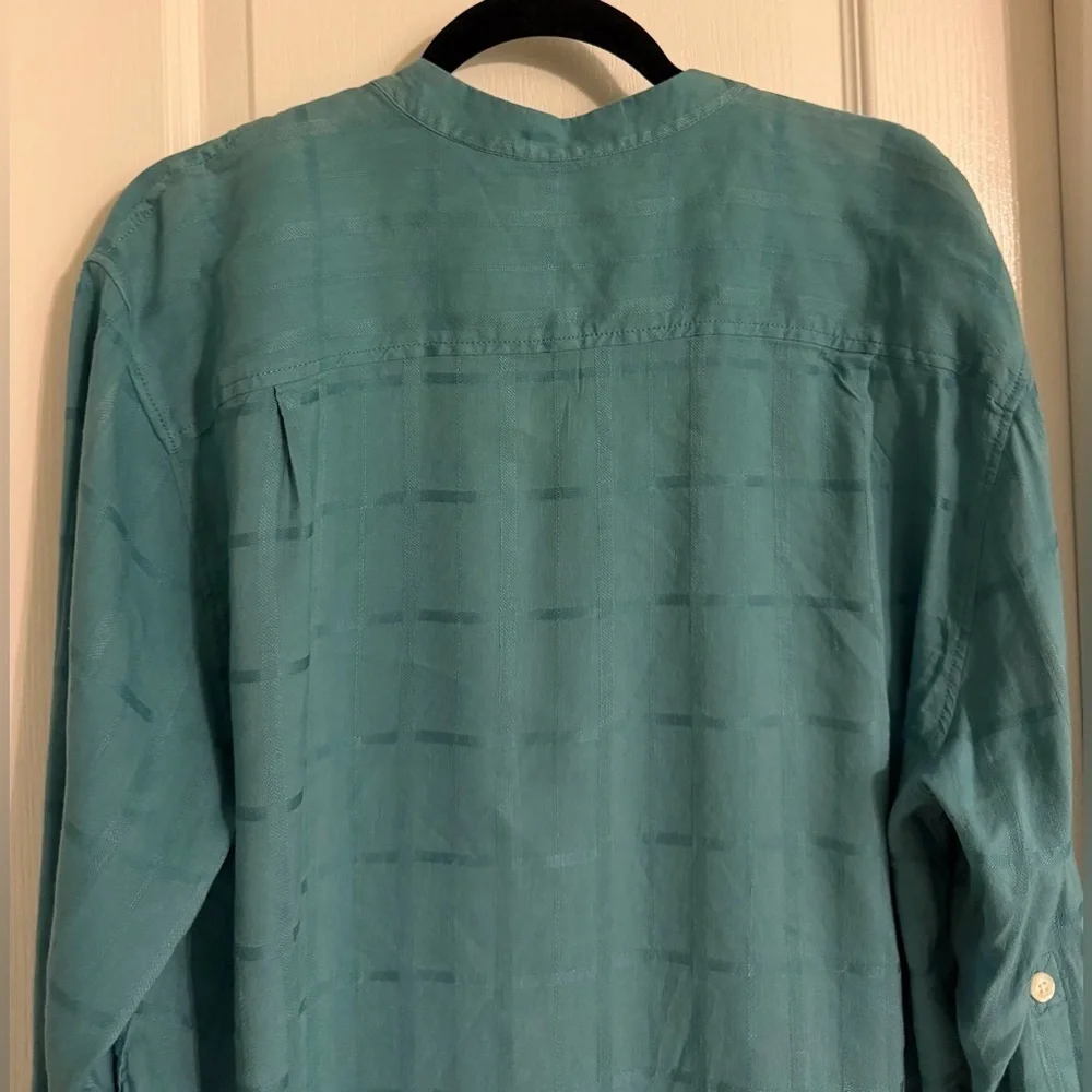 Roundtree & Yorke Caribbean Teal Shirt Size-L - Picture 4 of 7